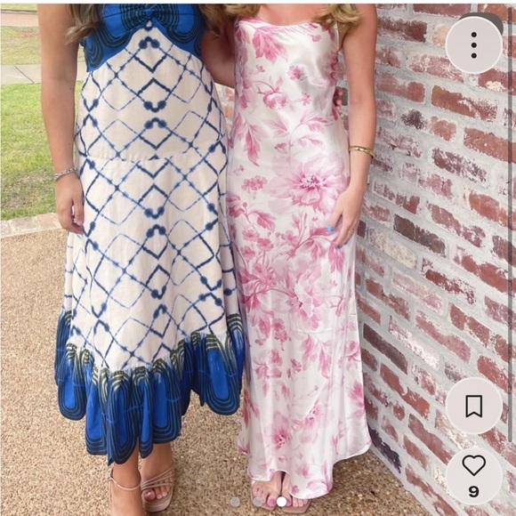 Reformation XS Parma Silk Maxi Dress in Swoon Pink White - Picture 3 of 14